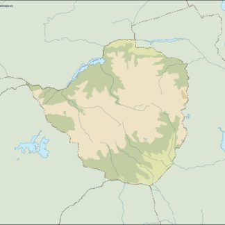 zimbabwe illustrator mapa físico digital