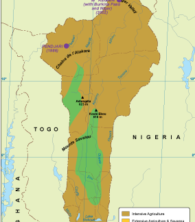 Benin mapa vegetación digital