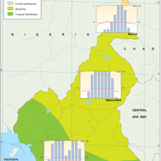 Cameroon mapa climático vectorial