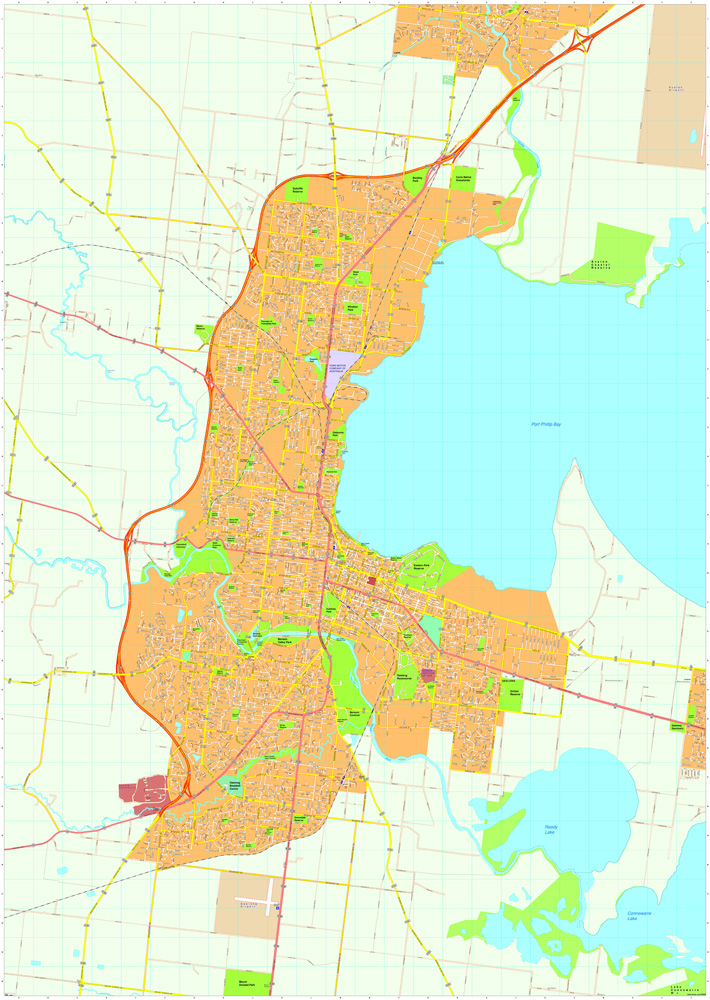 Geelong Vector Mapa digital