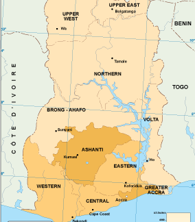 Ghana mapa económico vectorial
