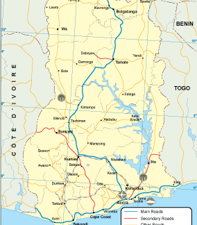 Ghana mapa transporte digital
