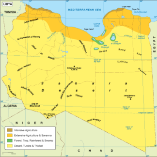 Libya mapa vegetación digital