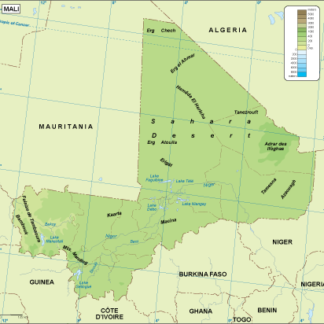Mali mapa físico digital