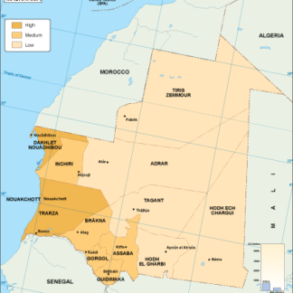 Mauritania mapa económico vectorial