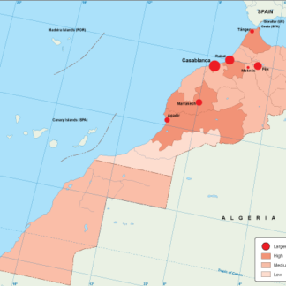 Morocco mapa población digital