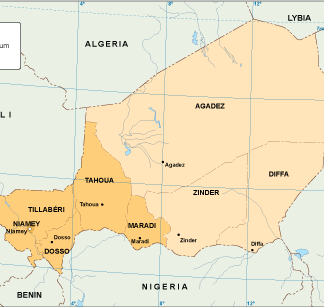 Niger mapa económico vectorial