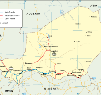 Niger mapa transporte digital