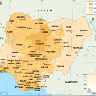 Nigeria mapa económico vectorial