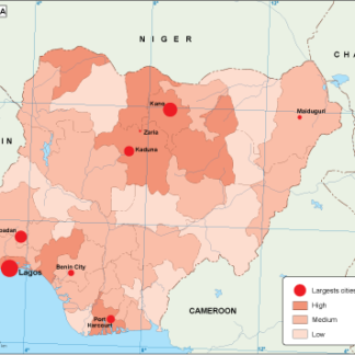 Nigeria mapa población digital
