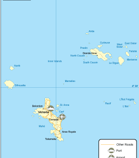 Seychelles mapa transporte digital