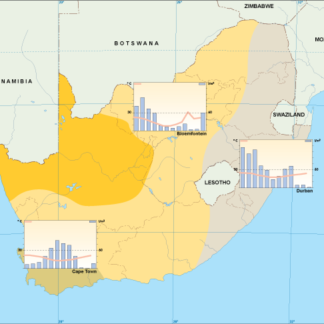 South Africa mapa climático vectorial