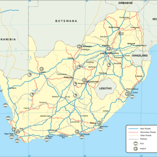 South Africa mapa transporte digital