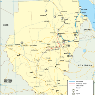 Sudan mapa transporte digital