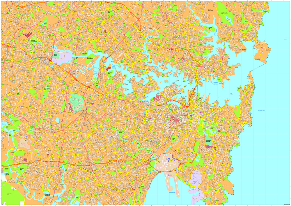 Sydney Vector Mapa digital