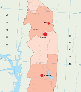 Togo mapa población digital
