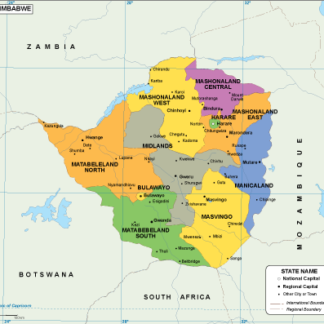 Zimbabwe EPS mapa vectorial
