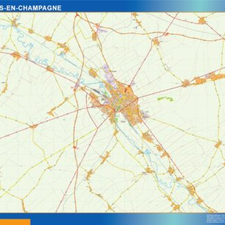 chalons en champagne carte illustrator mapa EPS