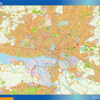 hamburg karte illustrator mapa EPS