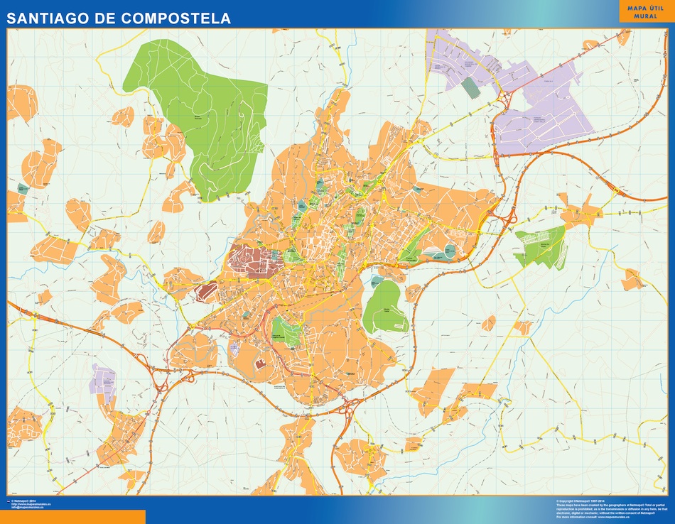 mapa vectorial santiago de compostela illustrator EPS