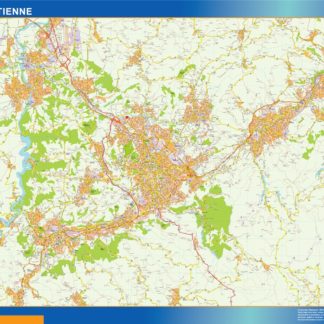 saint etienne carte illustrator mapa EPS