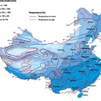 China mapa climático digital