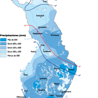 Finlandia mapa climático digital