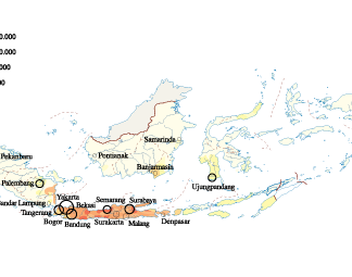 Indonesia mapa población digital