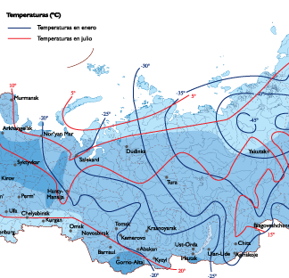 Rusia mapa climático digital