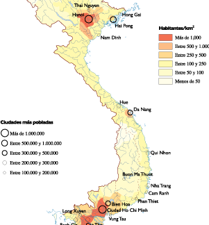 Vietnam mapa población digital