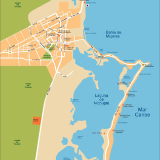 Cancun Illustrator Mapa vectorial