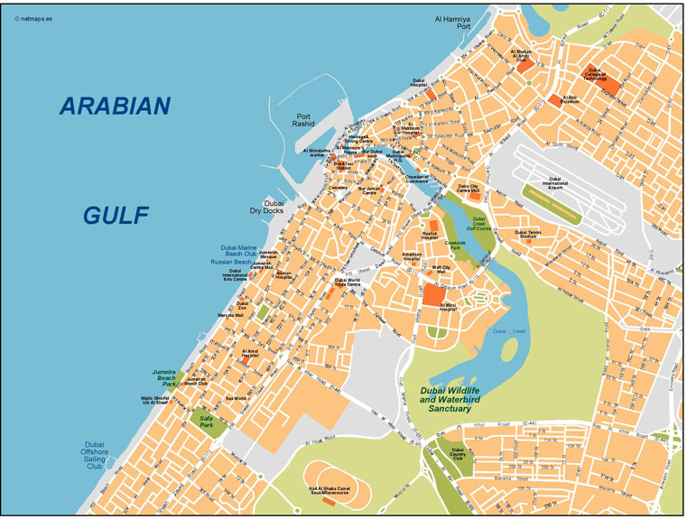 Dubai Illustrator Mapa vectorial