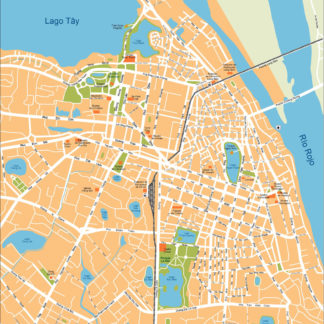 Hanoi Illustrator Mapa vectorial