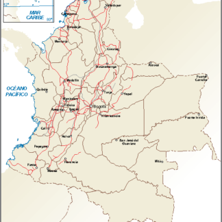 Colombia mapa comunicaciones terrestres